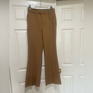 NWNT ZARA BROWN FLARED Smart Career Quit‎ Luxury PANTS TROUSERS size medium